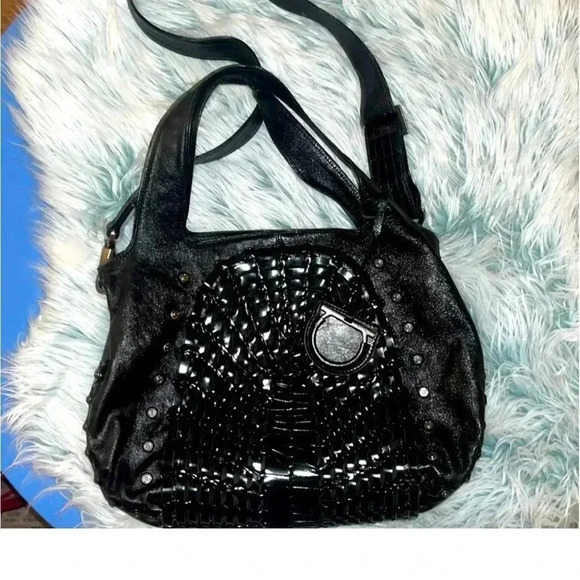 Ferragamo leather bag black luxury soft weaved - Picture 3 of 15